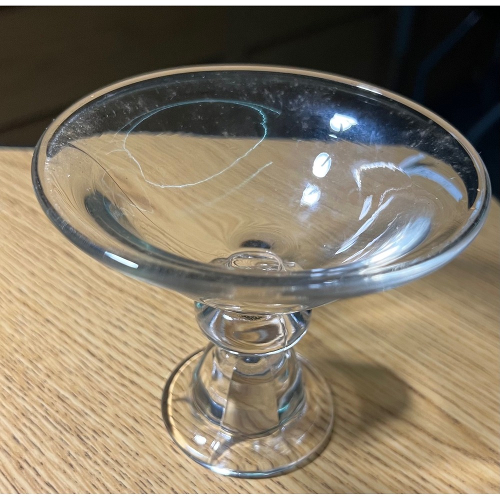 Vintage Clear Glass Taper Candle Holder Tiered Round Weighted Base Decorative - Picture 3 of 8